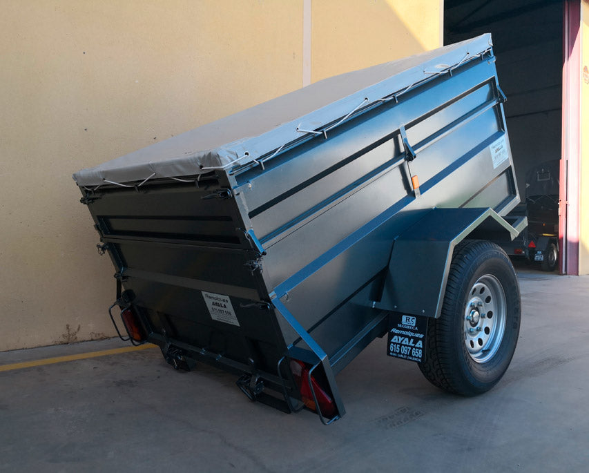 Remolque 4×4 basculante por inercia 2.000 x 1.300 x 600 + 350 – Mma 750 kg