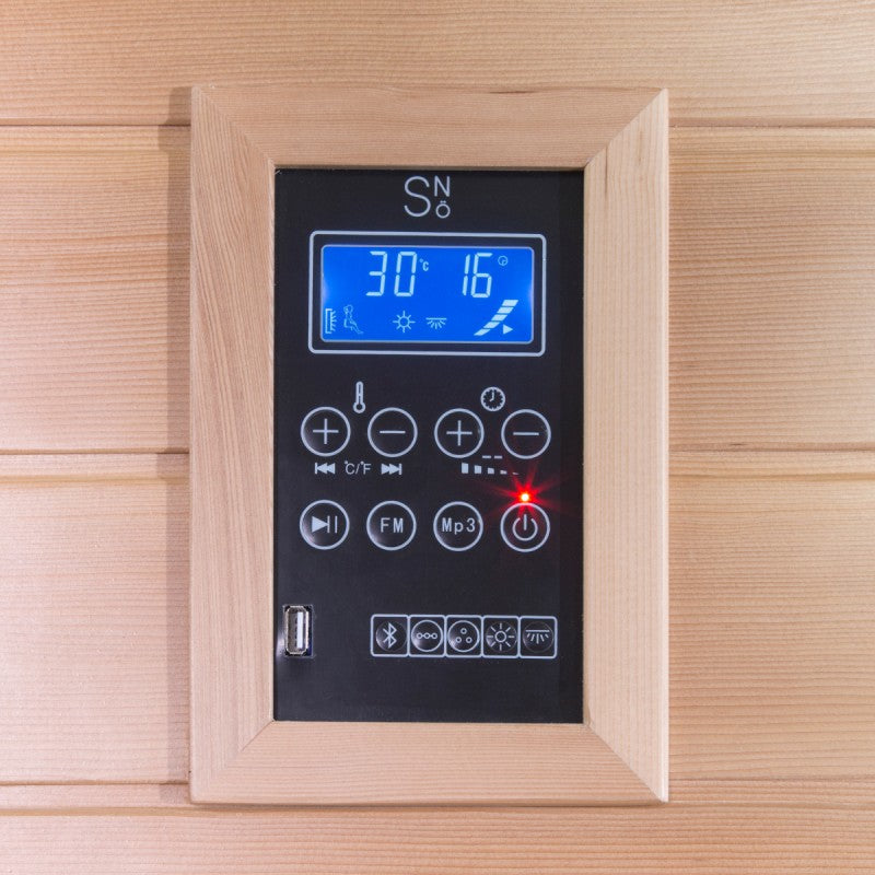 Sauna de infrarrojos con paneles de carbono LUXE 1670W 1 plaza - SNÖ